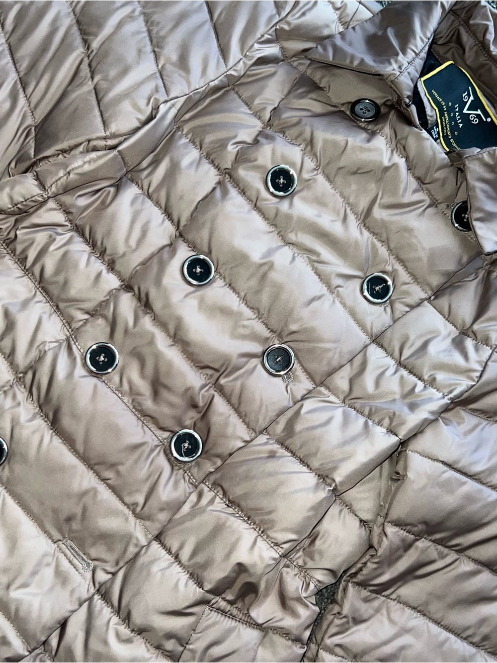 Versace V19-69 Abbigliamento Portivosrl Double-breasted Puffer Coat Womens Small